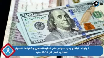 9 بنوك.. ارتفاع جديد للدولار أمام الجنيه المصري وتداولات السوق الموازية تصل إلى 49.18 جنيه